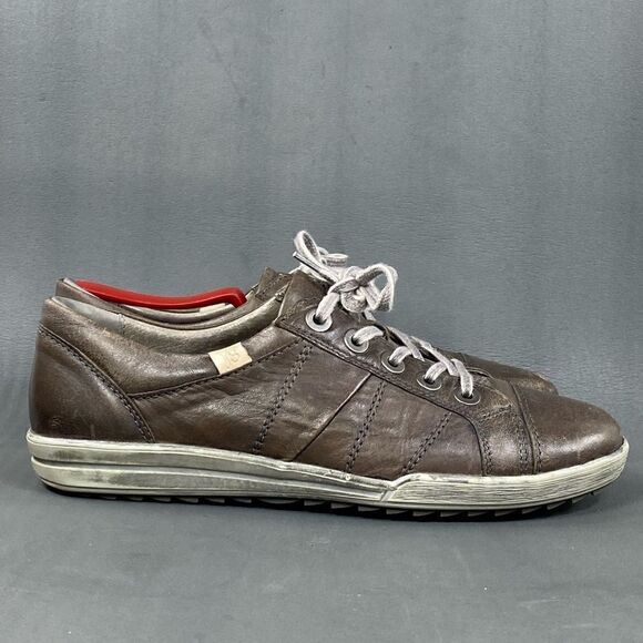 Josef Seibel Gray Metallic Leather sneaker shoe womens size 8.5 (39) - Picture 1 of 9